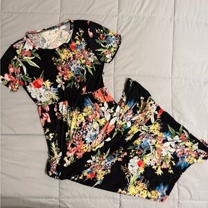 Floral Black Dress